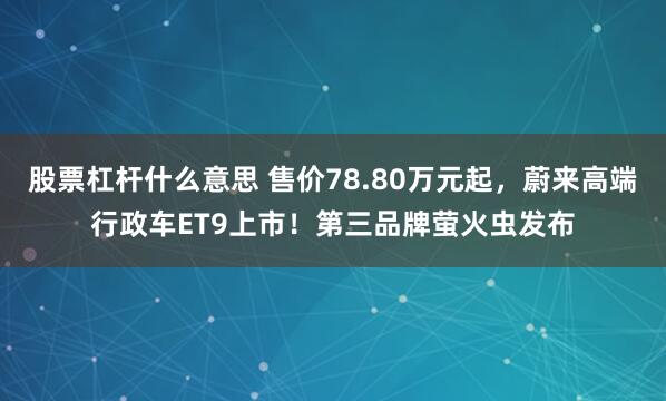 股票杠杆什么意思 售价78.80万元起，蔚来高端行政车ET9上市！第三品牌萤火虫发布