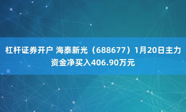 杠杆证券开户 海泰新光（688677）1月20日主力资金净买入406.90万元