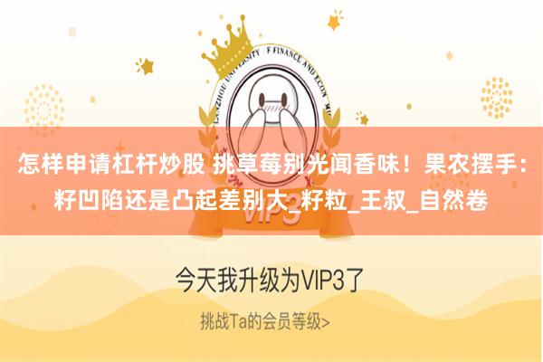 怎样申请杠杆炒股 挑草莓别光闻香味！果农摆手：籽凹陷还是凸起差别大_籽粒_王叔_自然卷