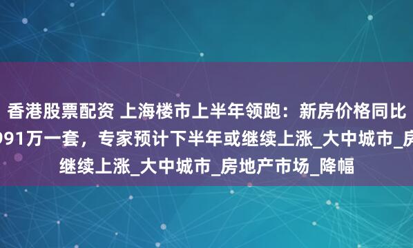 香港股票配资 上海楼市上半年领跑：新房价格同比涨5.8%，均价991万一套，专家预计下半年或继续上涨_大中城市_房地产市场_降幅